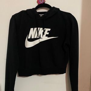 Black Nike Cropped Hooded Sweatshirt